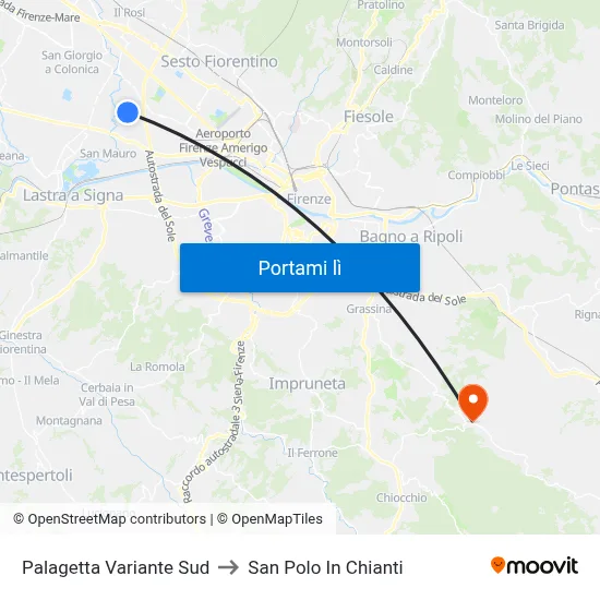 Palagetta Variante Sud to San Polo In Chianti map