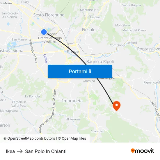 Ikea to San Polo In Chianti map