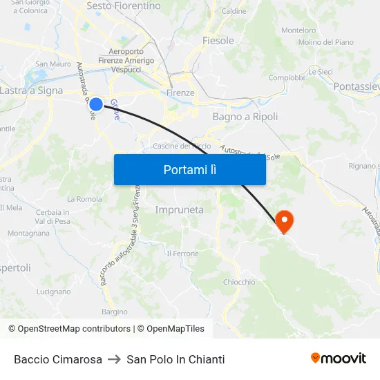 Baccio Cimarosa to San Polo In Chianti map