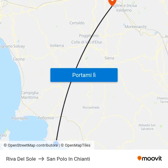 Riva Del Sole to San Polo In Chianti map