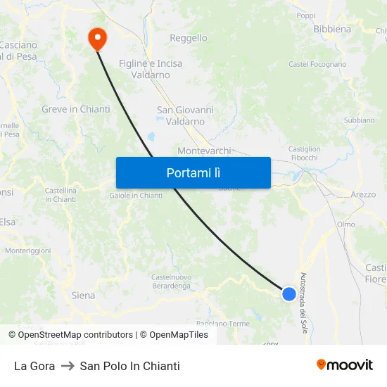 La Gora to San Polo In Chianti map