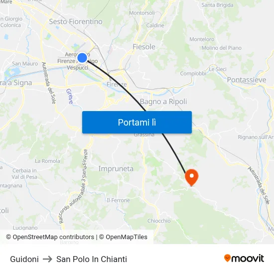 Guidoni to San Polo In Chianti map