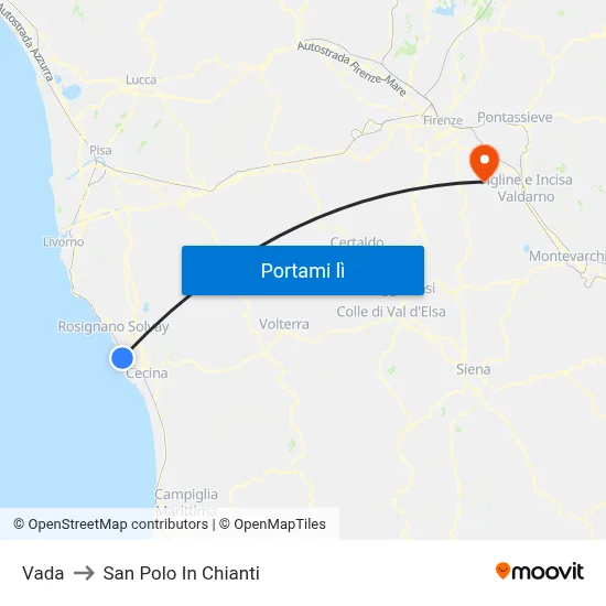 Vada to San Polo In Chianti map