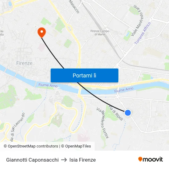 Giannotti Caponsacchi to Isia Firenze map