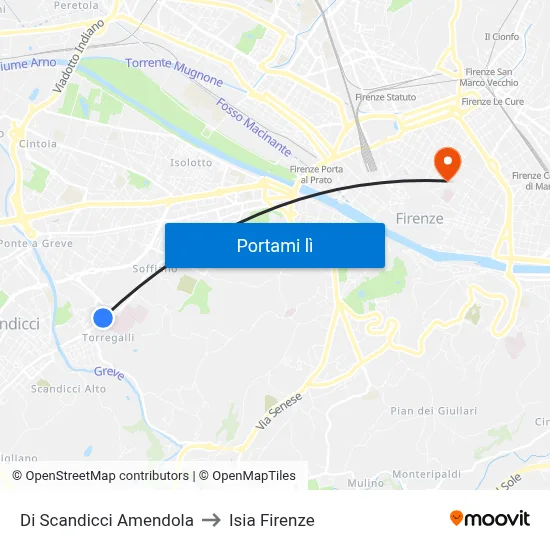 Di Scandicci Amendola to Isia Firenze map