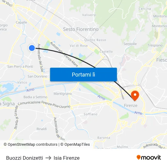 Buozzi Donizetti to Isia Firenze map
