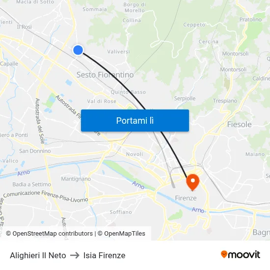Alighieri Il Neto to Isia Firenze map