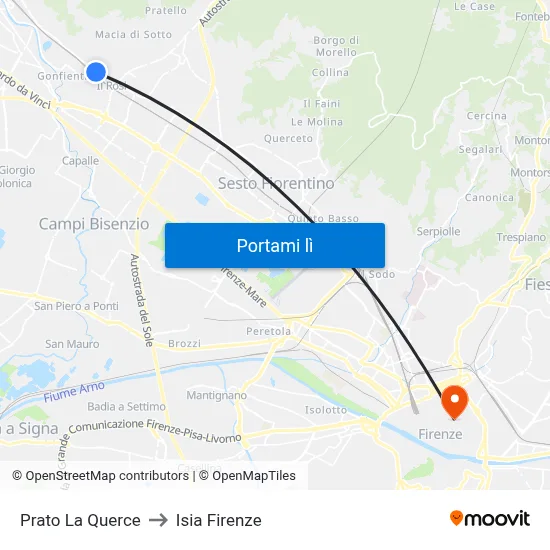 Prato La Querce to Isia Firenze map