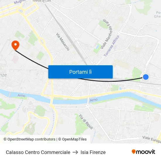 Calasso Centro Commerciale to Isia Firenze map