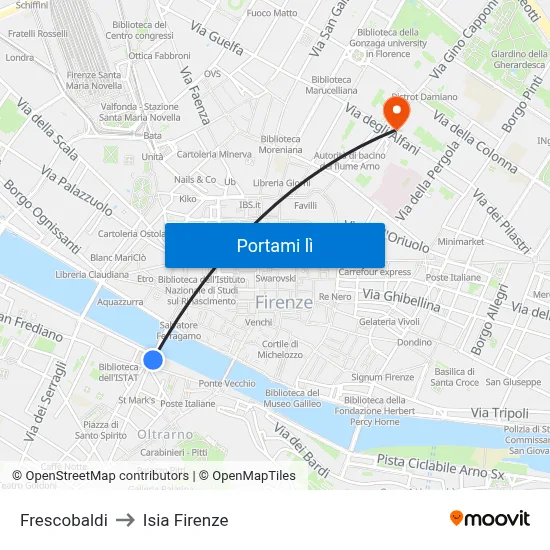 Frescobaldi to Isia Firenze map