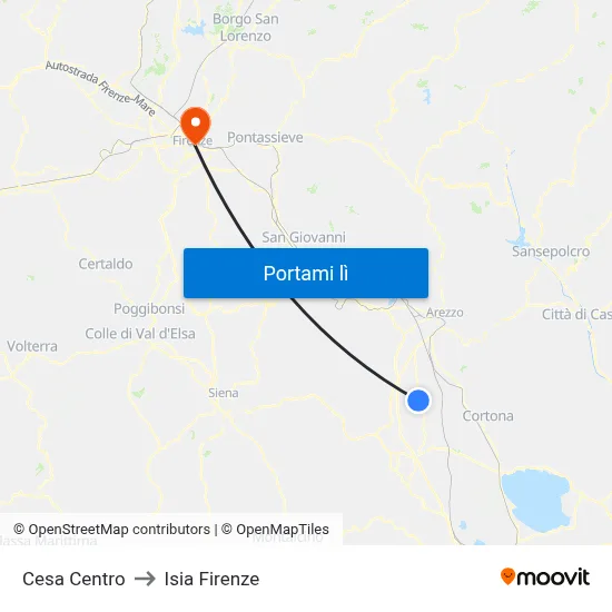 Cesa Centro to Isia Firenze map