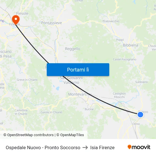 Ospedale Nuovo - Pronto Soccorso to Isia Firenze map
