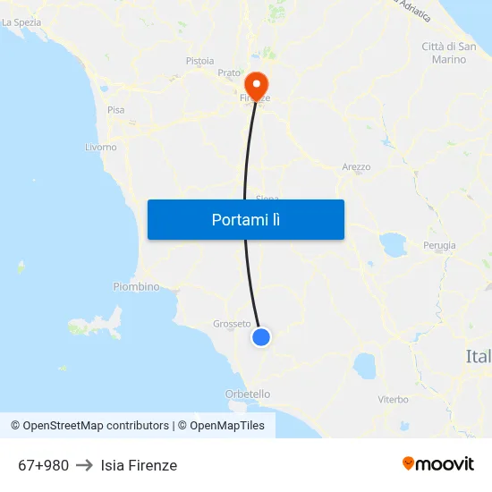 67+980 to Isia Firenze map