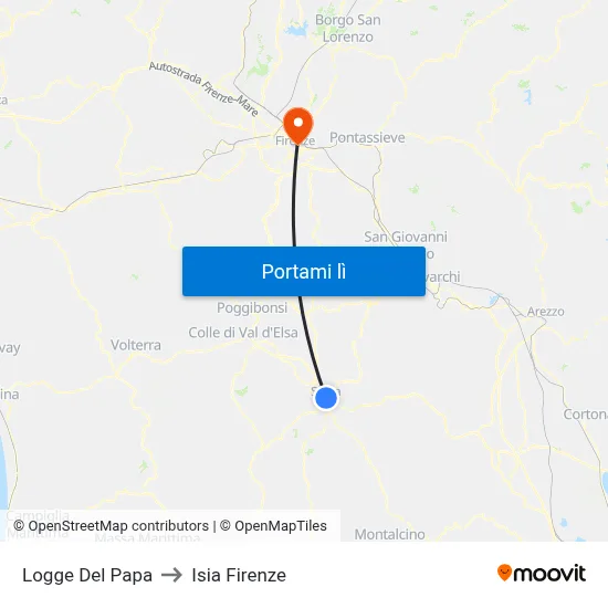 Logge Del Papa to Isia Firenze map