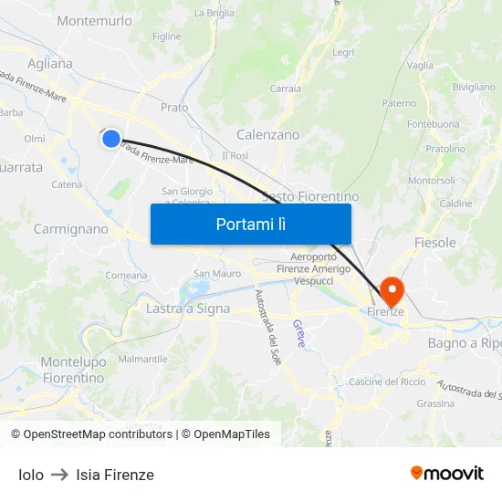 Iolo to Isia Firenze map