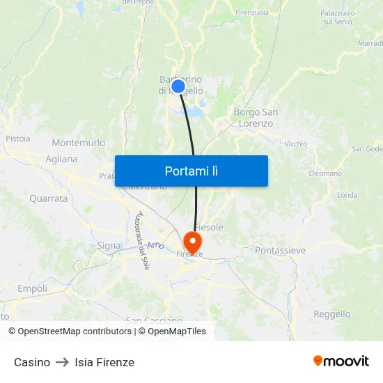 Casino to Isia Firenze map