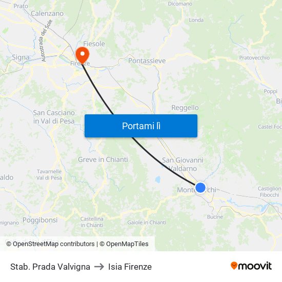 Stab. Prada Valvigna to Isia Firenze map