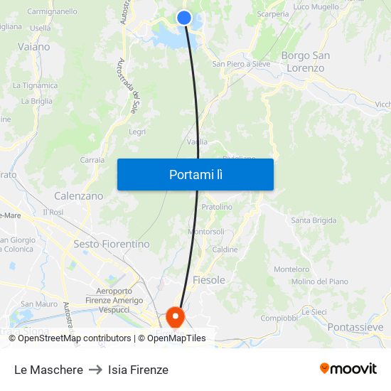 Le Maschere to Isia Firenze map