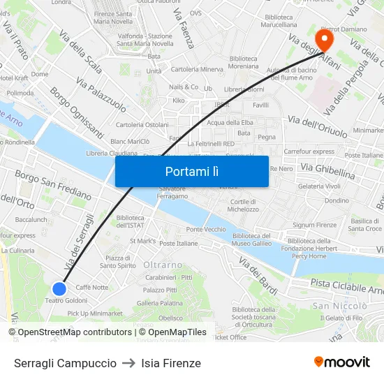 Serragli Campuccio to Isia Firenze map
