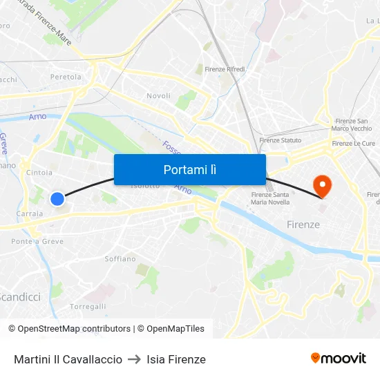 Martini Il Cavallaccio to Isia Firenze map