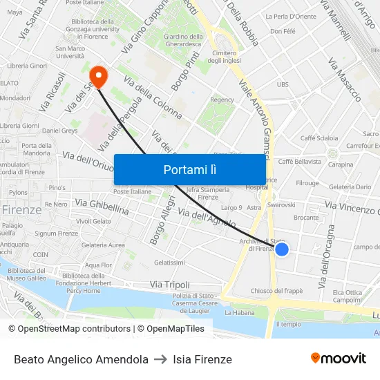 Beato Angelico Amendola to Isia Firenze map