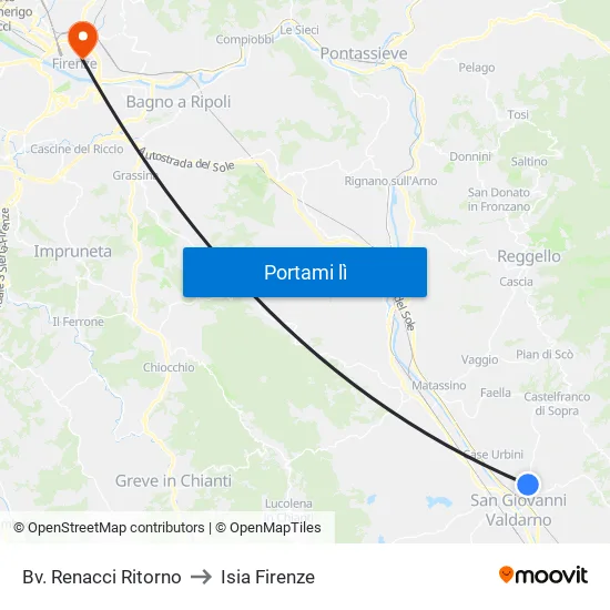 Bv. Renacci Ritorno to Isia Firenze map