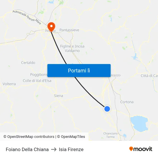 Foiano Della Chiana to Isia Firenze map
