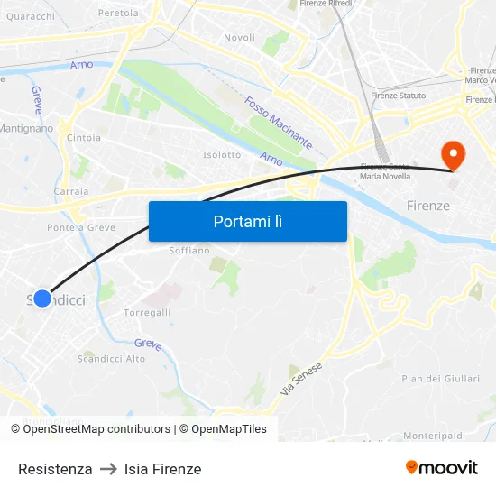 Resistenza to Isia Firenze map