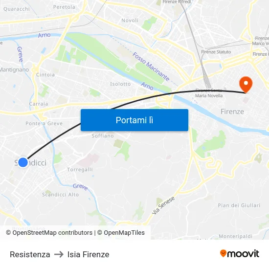 Resistenza to Isia Firenze map