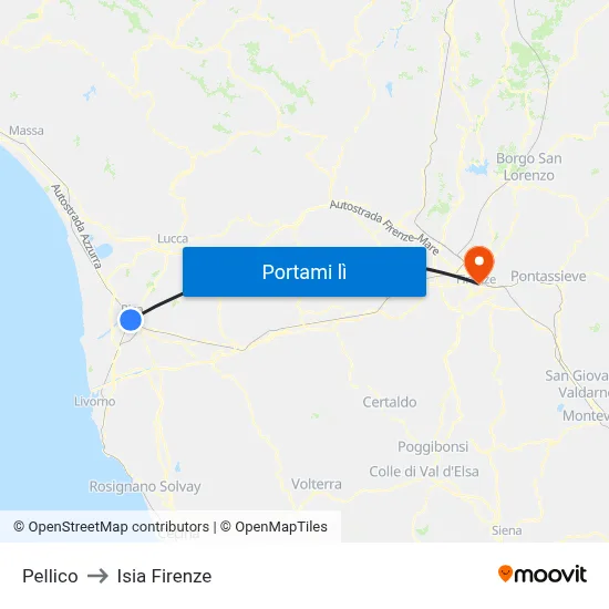 Pellico to Isia Firenze map