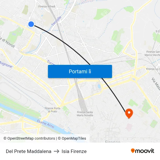 Del Prete Maddalena to Isia Firenze map