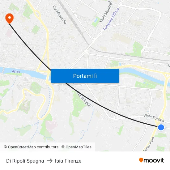 Di Ripoli Spagna to Isia Firenze map