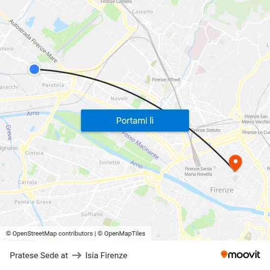 Pratese Sede at to Isia Firenze map