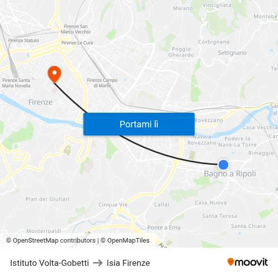 Istituto Volta-Gobetti to Isia Firenze map