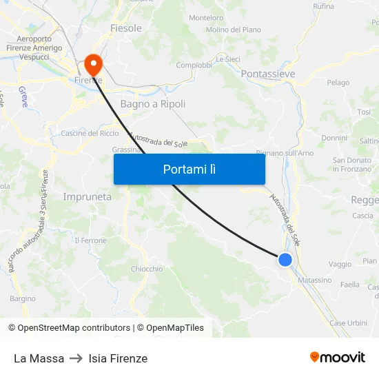 La Massa to Isia Firenze map