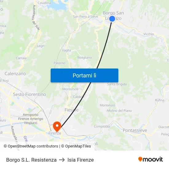 Borgo S.L. Resistenza to Isia Firenze map