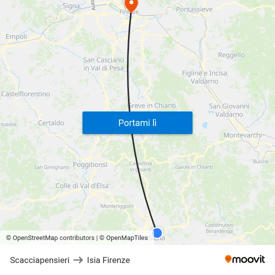 Scacciapensieri to Isia Firenze map