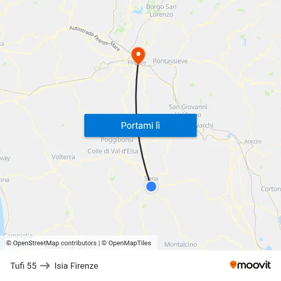 Tufi 55 to Isia Firenze map
