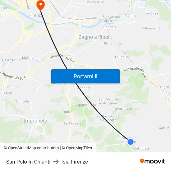 San Polo In Chianti to Isia Firenze map