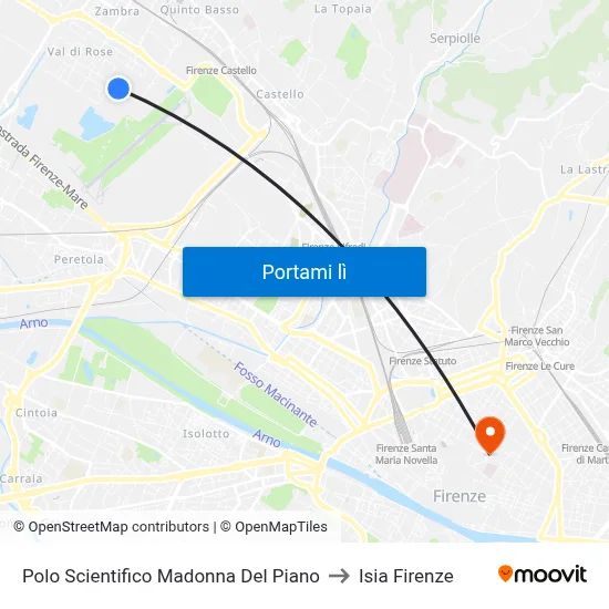 Polo Scientifico Madonna Del Piano to Isia Firenze map
