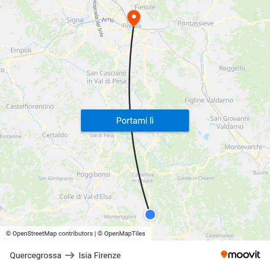 Quercegrossa to Isia Firenze map
