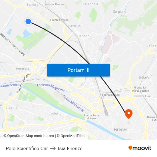 Polo Scientifico Cnr to Isia Firenze map