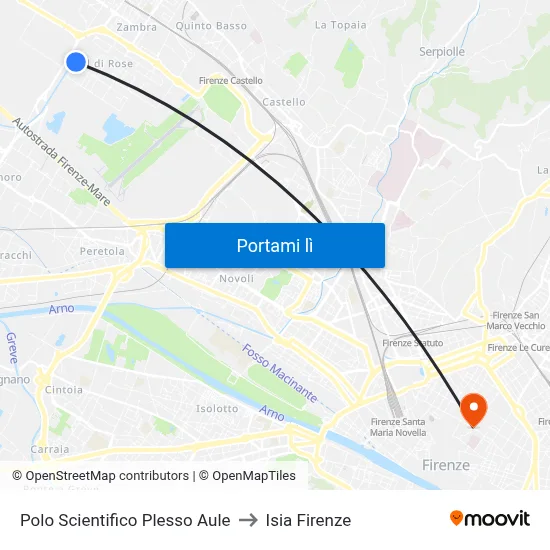 Polo Scientifico Plesso Aule to Isia Firenze map