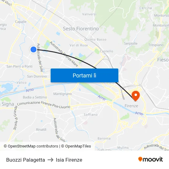 Buozzi Palagetta to Isia Firenze map