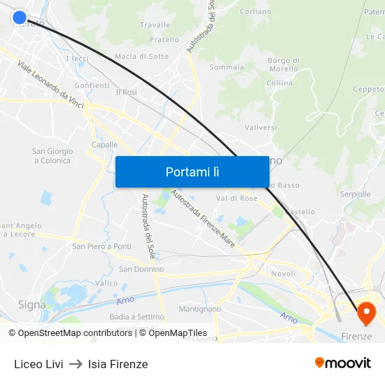 Liceo Livi to Isia Firenze map