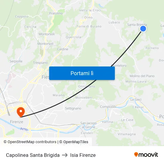 Capolinea Santa Brigida to Isia Firenze map
