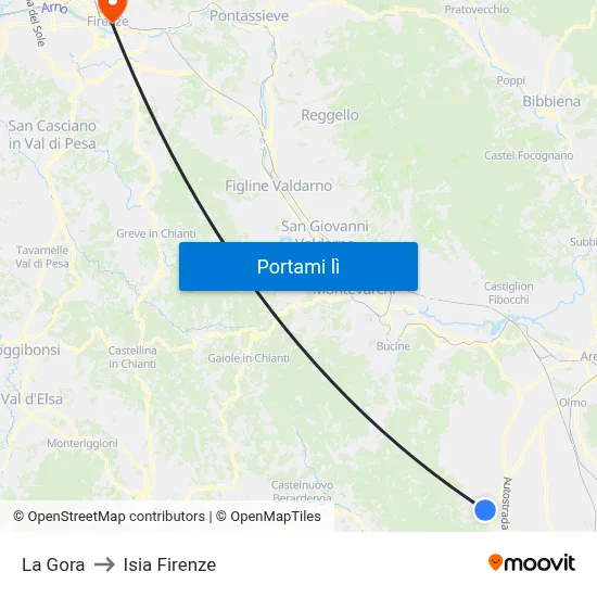 La Gora to Isia Firenze map