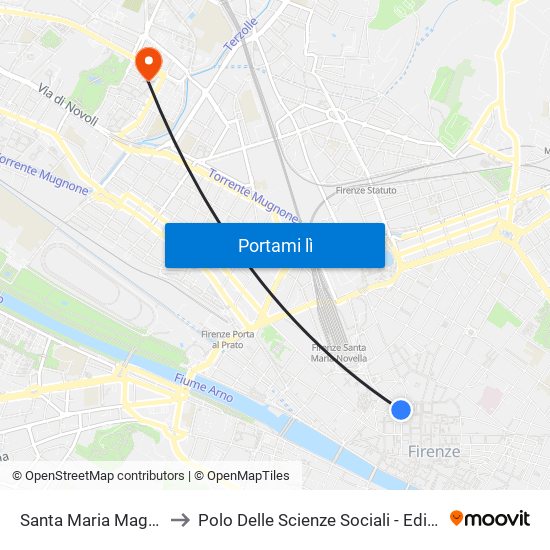Santa Maria Maggiore to Polo Delle Scienze Sociali - Edificio D5 map