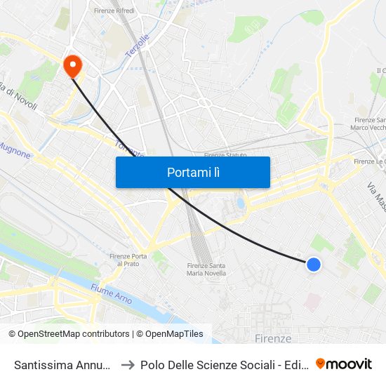 Santissima Annunziata to Polo Delle Scienze Sociali - Edificio D5 map