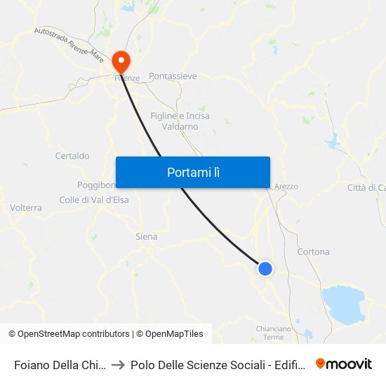 Foiano Della Chiana to Polo Delle Scienze Sociali - Edificio D5 map